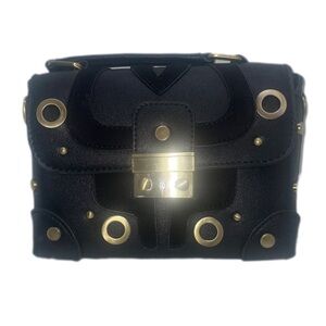 ***NWOT*** Sandra Roberts | Gold and Black | Crossbody Bag | Gold Accents